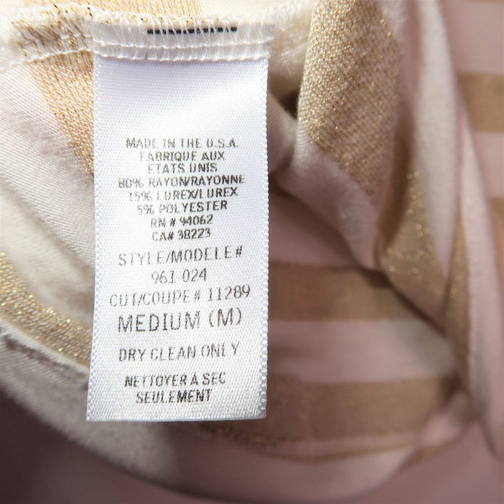 Language Top, white and gold stripes, size Medium - Picture 6 of 8